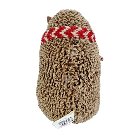 Dan Dee Christmas Hedgehog Plush Embroidered Poinsettia Scarf Weighted 9-in Gift - Picture 2 of 7